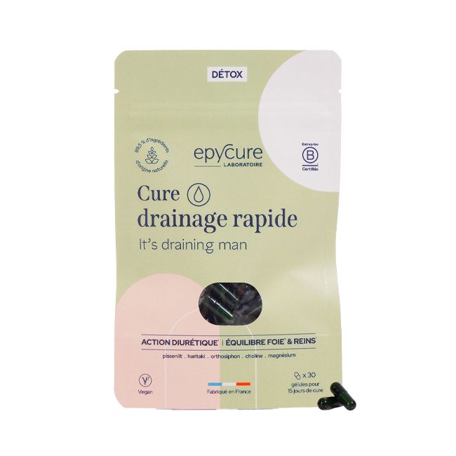 Epycure's Natural Rapid Drainage Cure capsules food supplement