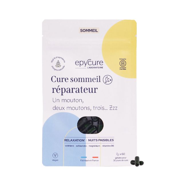 Epycure's Sleep food supplement capsules Cure Sommeil réparateur