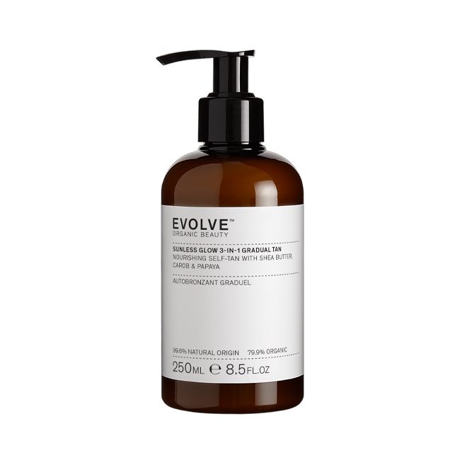 Autobronzant bio Sunless Glow 3-en-1 Gradual Tan Evolve Beauty