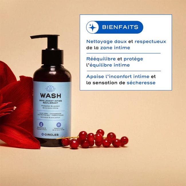 Nettoyant intime naturel équilibrant et protecteur WASH Circles Bienfaits