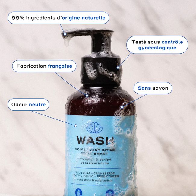 Nettoyant intime naturel équilibrant et protecteur WASH Circles Texture