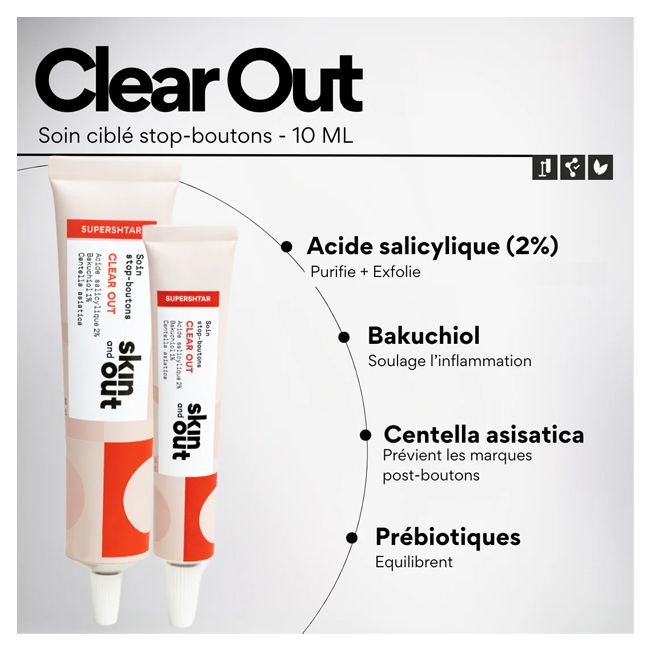 Coffret soin MINI SHTARS routine spéciale boutons Skin & Out Ingrédients