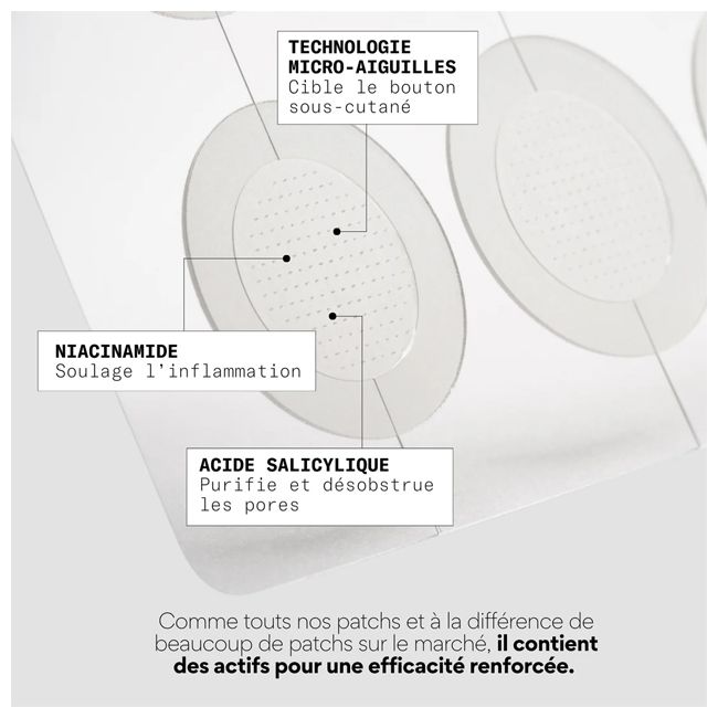 Patch anti-boutons micro aiguilles CLEAR OUT Skin & Out Ingrédients