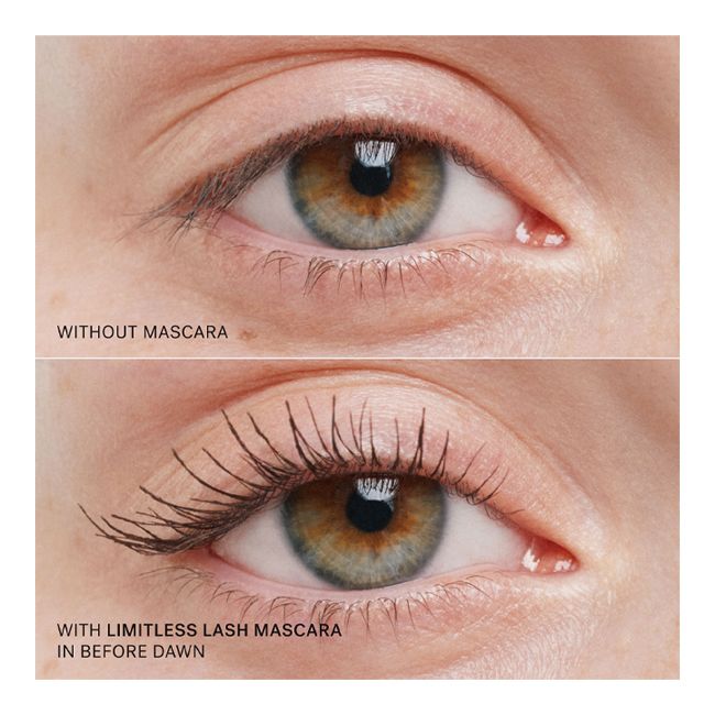 Ilia Beauty's Before Brown Limitless Lash Mascara Application