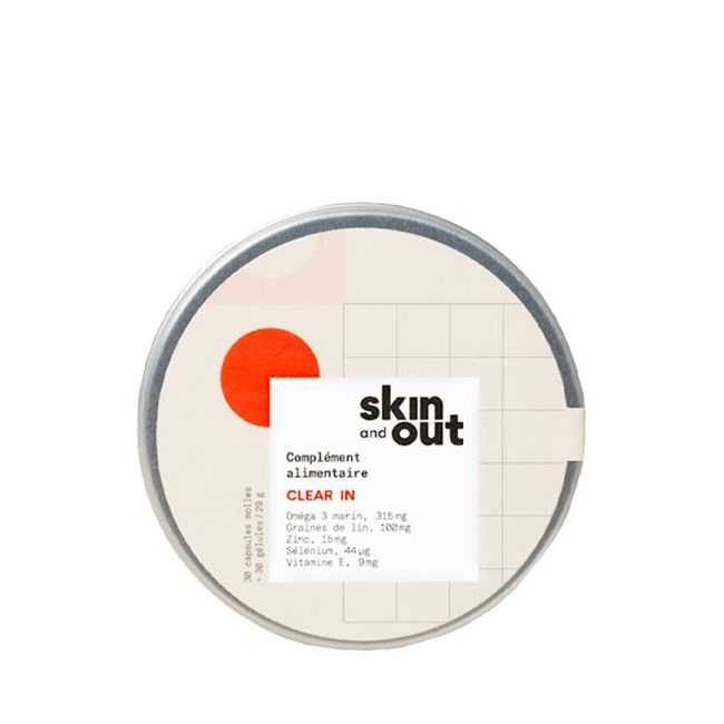 Complément alimentaire naturel CLEAR IN stop-boutons Skin & Out