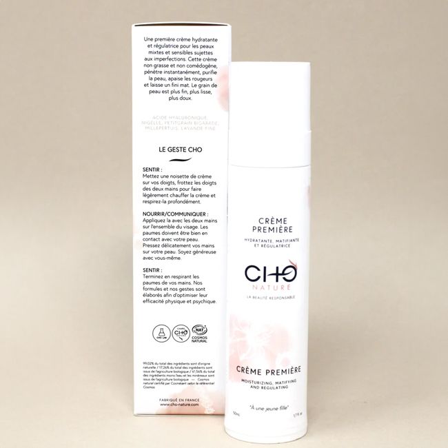 Crème matifiante Première Cho Nature Application