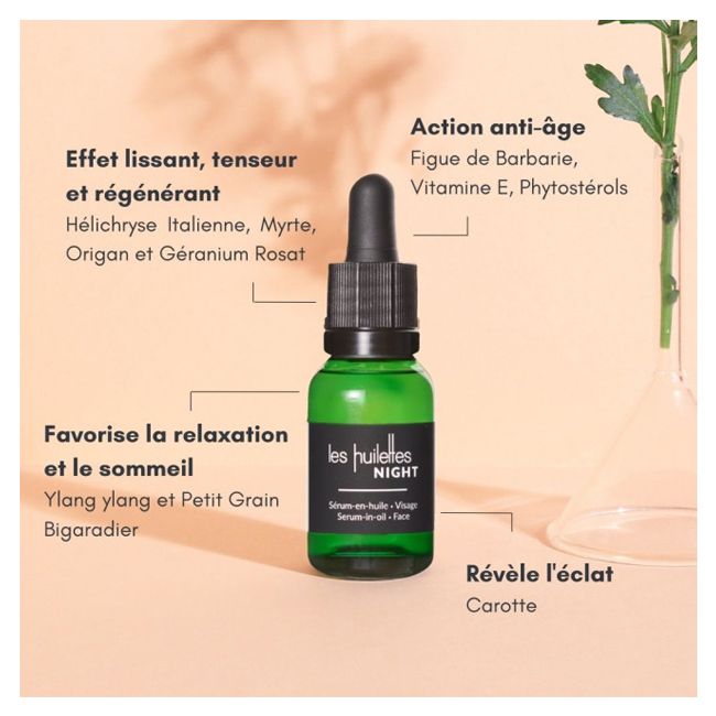 Sérum anti-âge Nuit Les Huilettes Bienfaits
