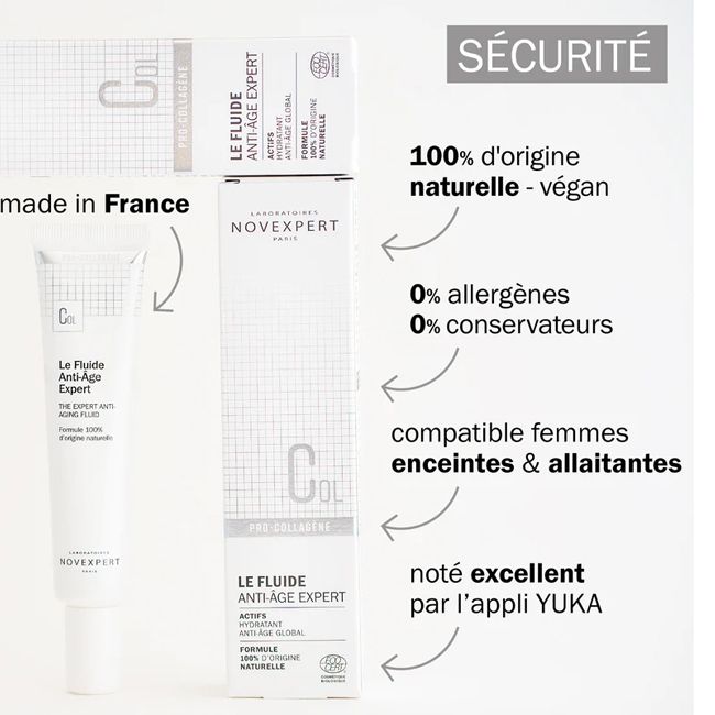 Crème visage bio Fluide Anti- Age Expert Novexpert Cosmétique