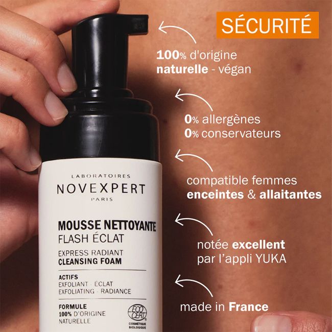 Mousse nettoyante Flash Eclat Novexpert Bienfaits