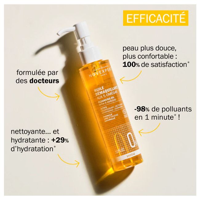 Huile Démaquillante naturelle aux 5 Omégas Novexpert Cosmétique