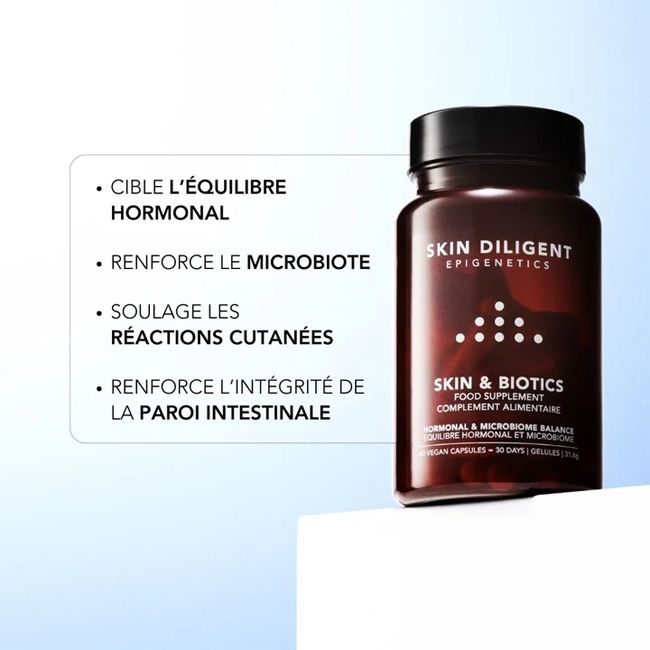 Complément alimentaire probiotique Skin & Biotics Skin Diligent Bienfaits