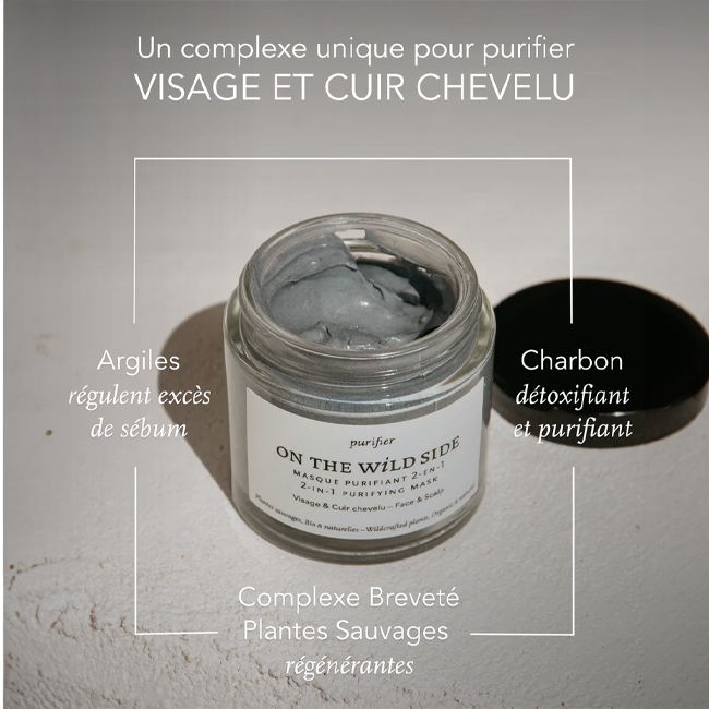 Masque visage naturel Purifiant 2-1 On The Wild Side Cosmétique