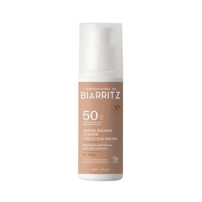 Crème Solaire Visage Bio Teintée SPF 50 Beige Alga Maris Laboratoires De Biarritz