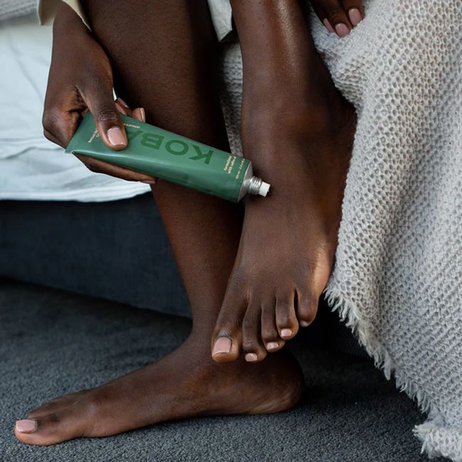 Koba Skincare's Bottom Up Foot Cream Application