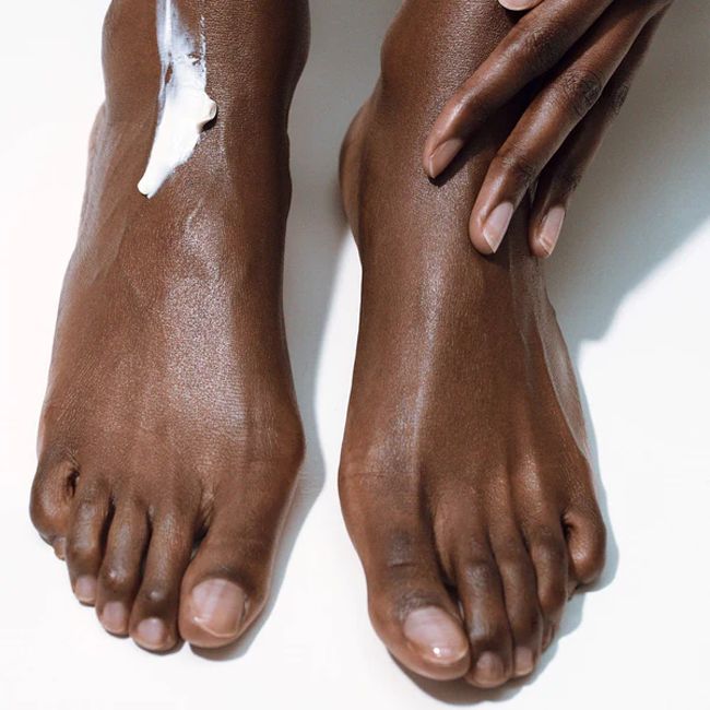 Koba Skincare's Bottom Up Foot Cream Model