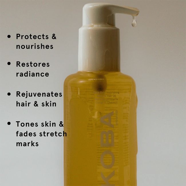 Koba Skincare's Gold Drip nourishing hair and body oil Benefits