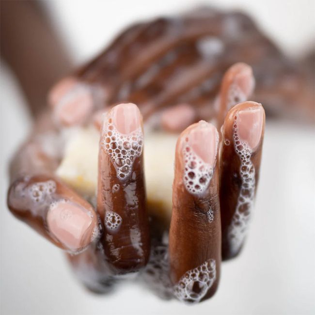 Koba Skincare's Soak Me Up soap bar Application