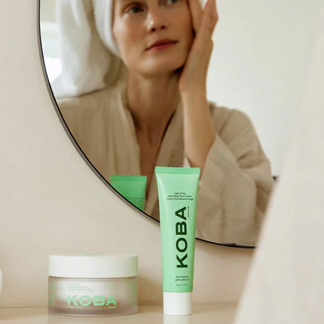Koba Skincare's Light It Up moisturising face cream Routine