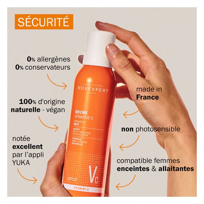 Brume visage Vitamine C Novexpert Ingrédients