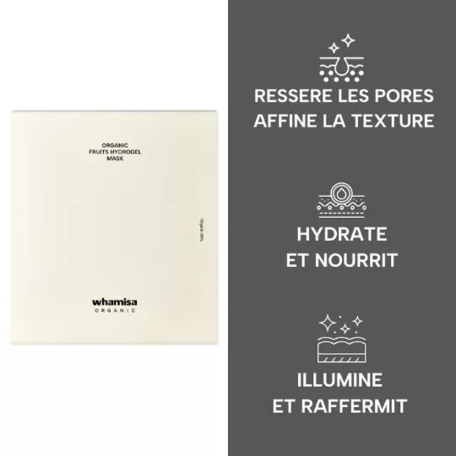 Masque visage bio Whamisa Hydrogel aux fruits bio fermentés Bienfaits
