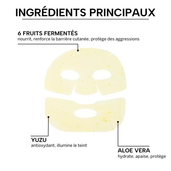 Masque visage bio Whamisa Hydrogel aux fruits bio fermentés Ingrédients