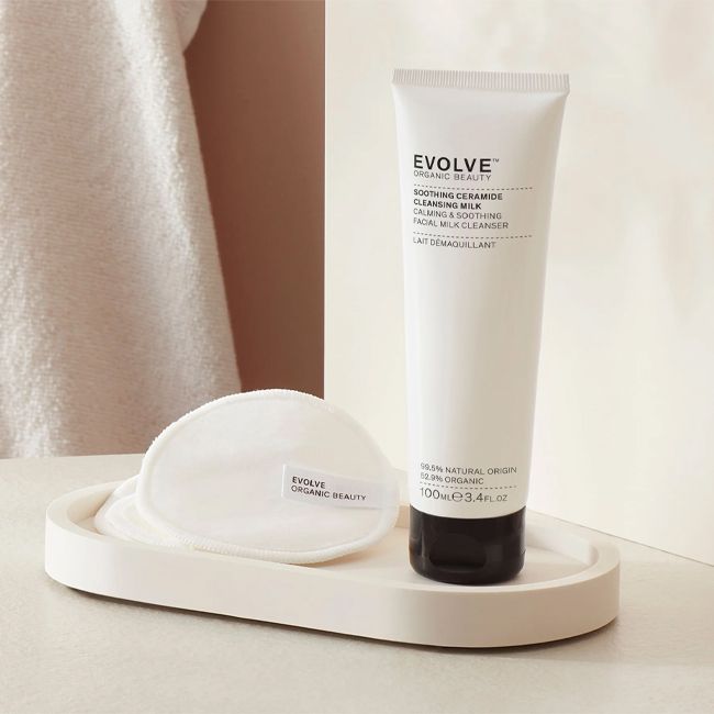 Nettoyant visage naturel lait apaisant aux céramides Evolve Beauty