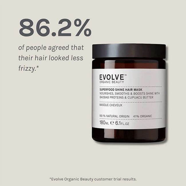 Masque naturel cheveux Brillance Superfood Evolve Beauty