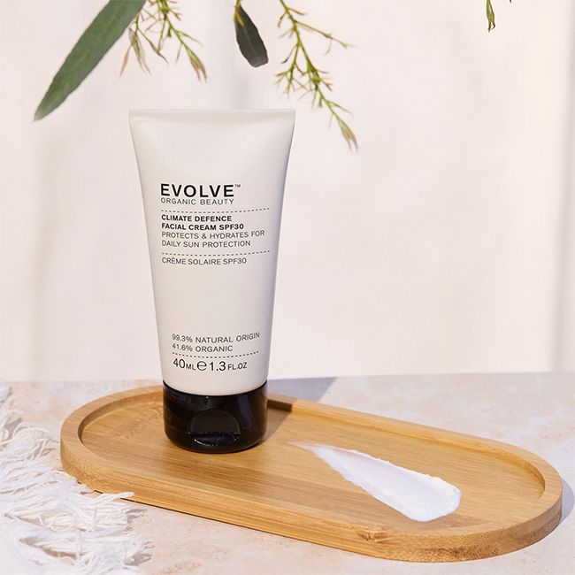 Crème Solaire Bio Minérale Climate Defence SPF30 Evolve Beauty
