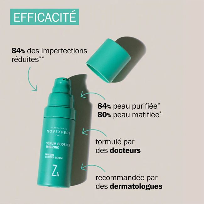 Soin anti imperfection sérum booster trio-zinc Novexpert