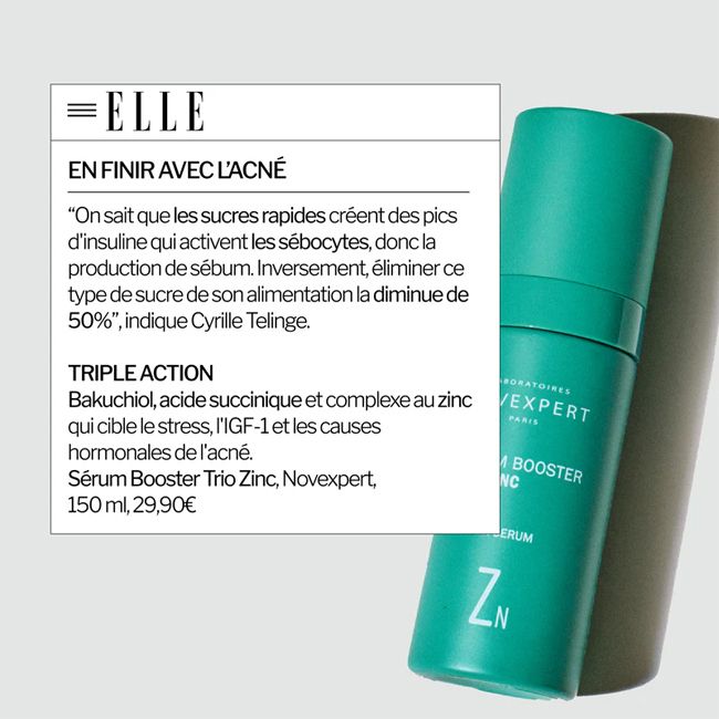 Soin anti imperfection sérum booster trio-zinc Novexpert