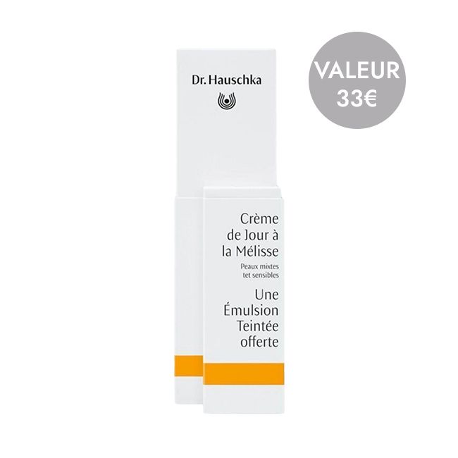 Coffret soin duo crème de jour à la mélisse émulsion teintée offerte Dr Hauschka