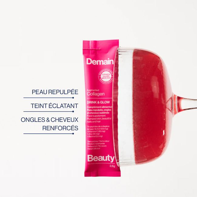 Compléments alimentaire naturel collagène Drink and Glow Demain Beauty