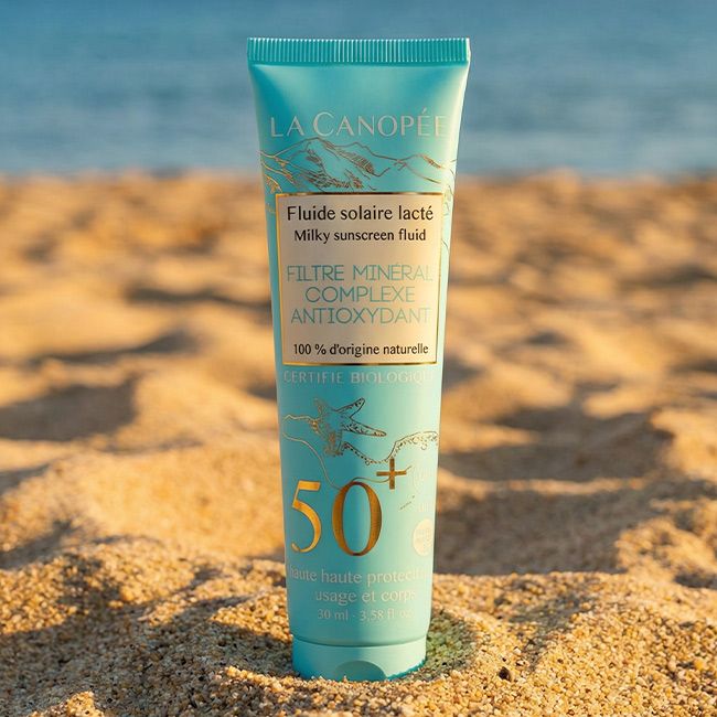 Fluide solaire lacté SPF50+ – La Canopée | MonCornerB