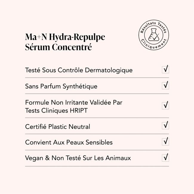 Sérum visage naturel élasticité Ma + N Odacité