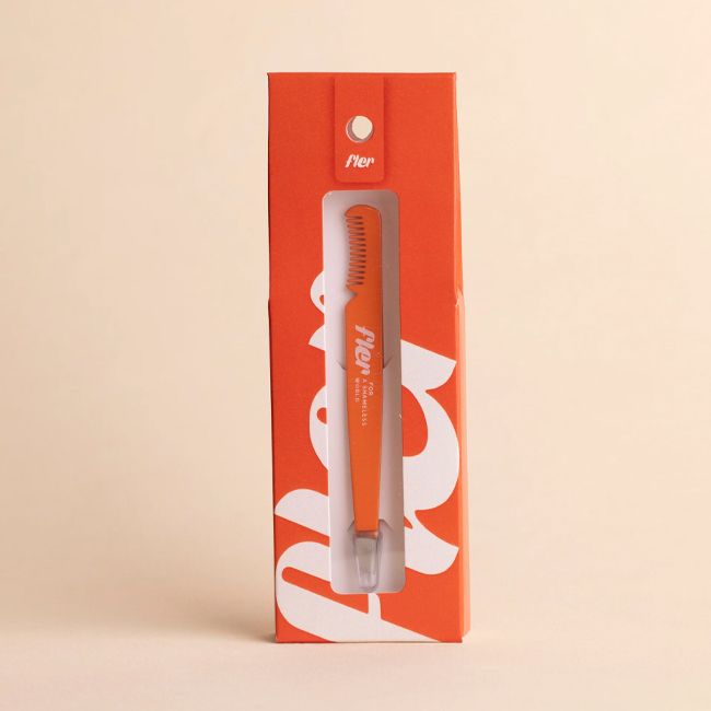 Pince à épiler sourcils peigne orange Fler