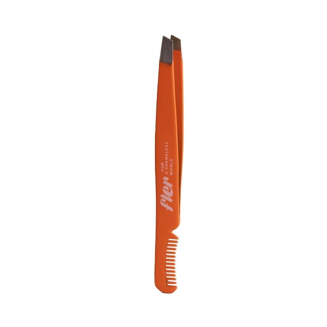 Pince à épiler sourcils peigne orange Fler