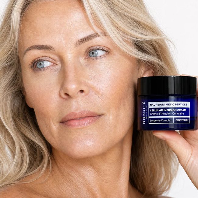 Crème naturelle infusion cellulaire NAD+ péptides biomimetique Odacité