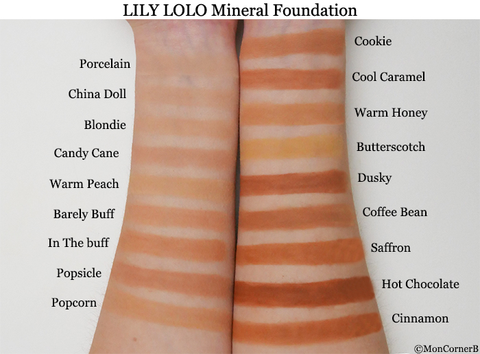 Lily Mineral Foundation Colour Chart